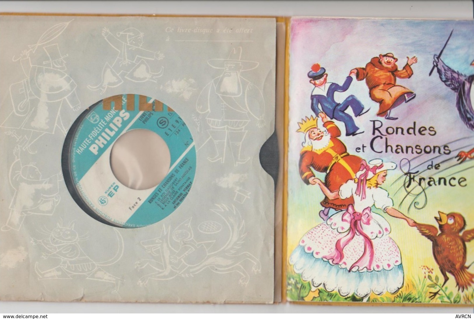 Rondes Et Chansons De France N° 1  Livre Disque / Philips E1E 9100 / 1955 - Kinderlieder