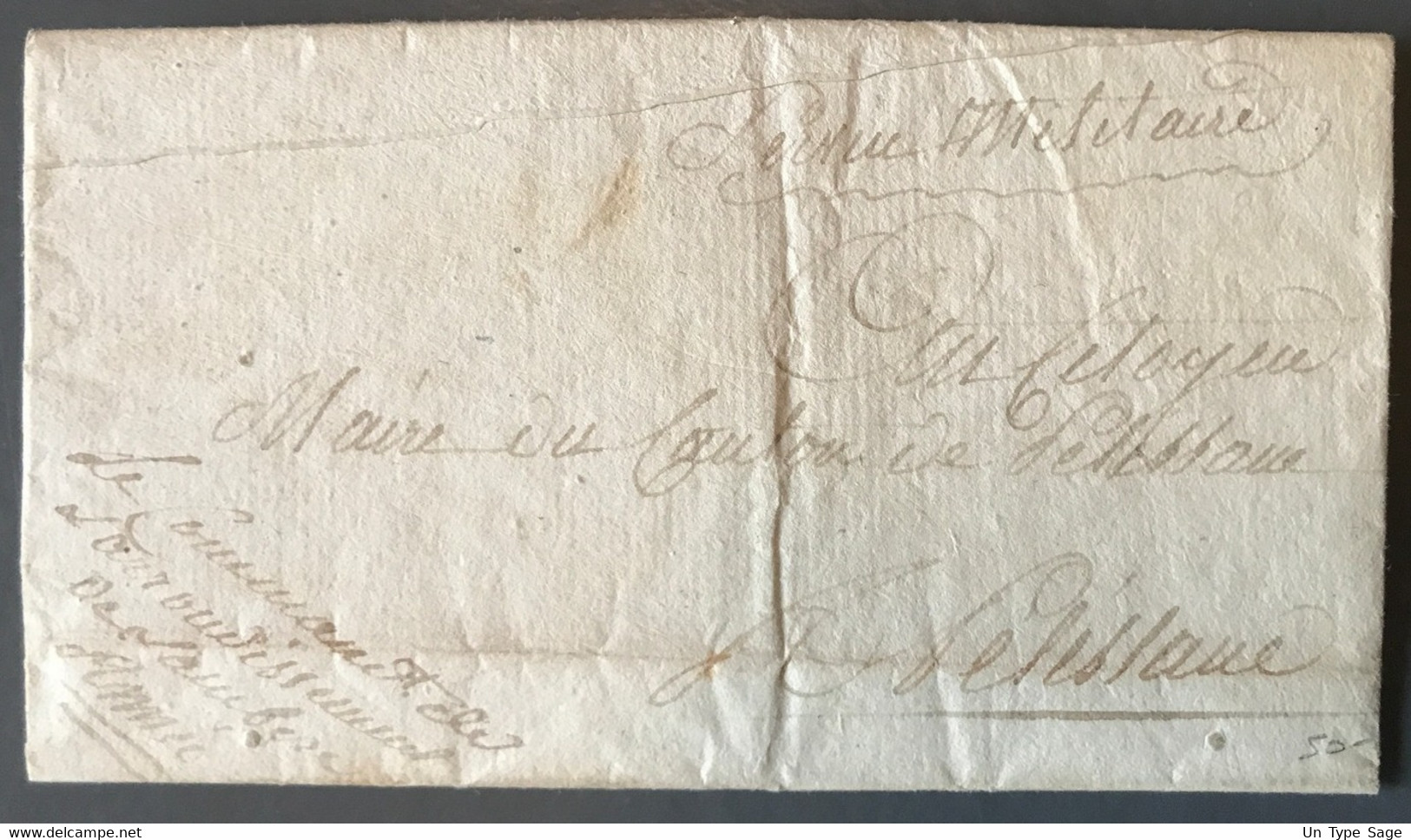 France Lettre An 8 - Mention Manuscrite Service Militaire - (B2640) - 1801-1848: Precursori XIX