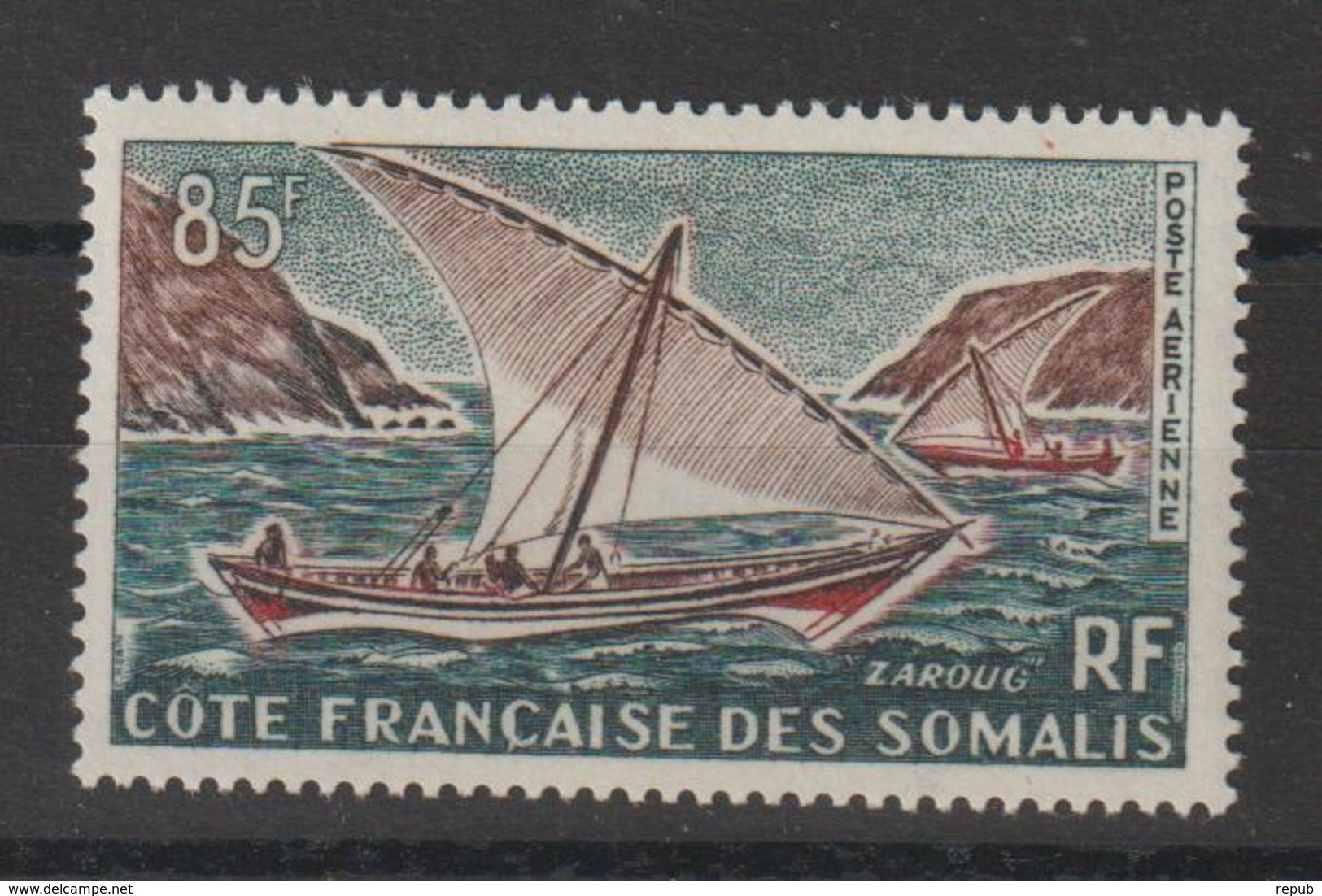 Cote Des Somalis 1964 Voiliers PA 39 1 Val Neuf ** MNH - Neufs