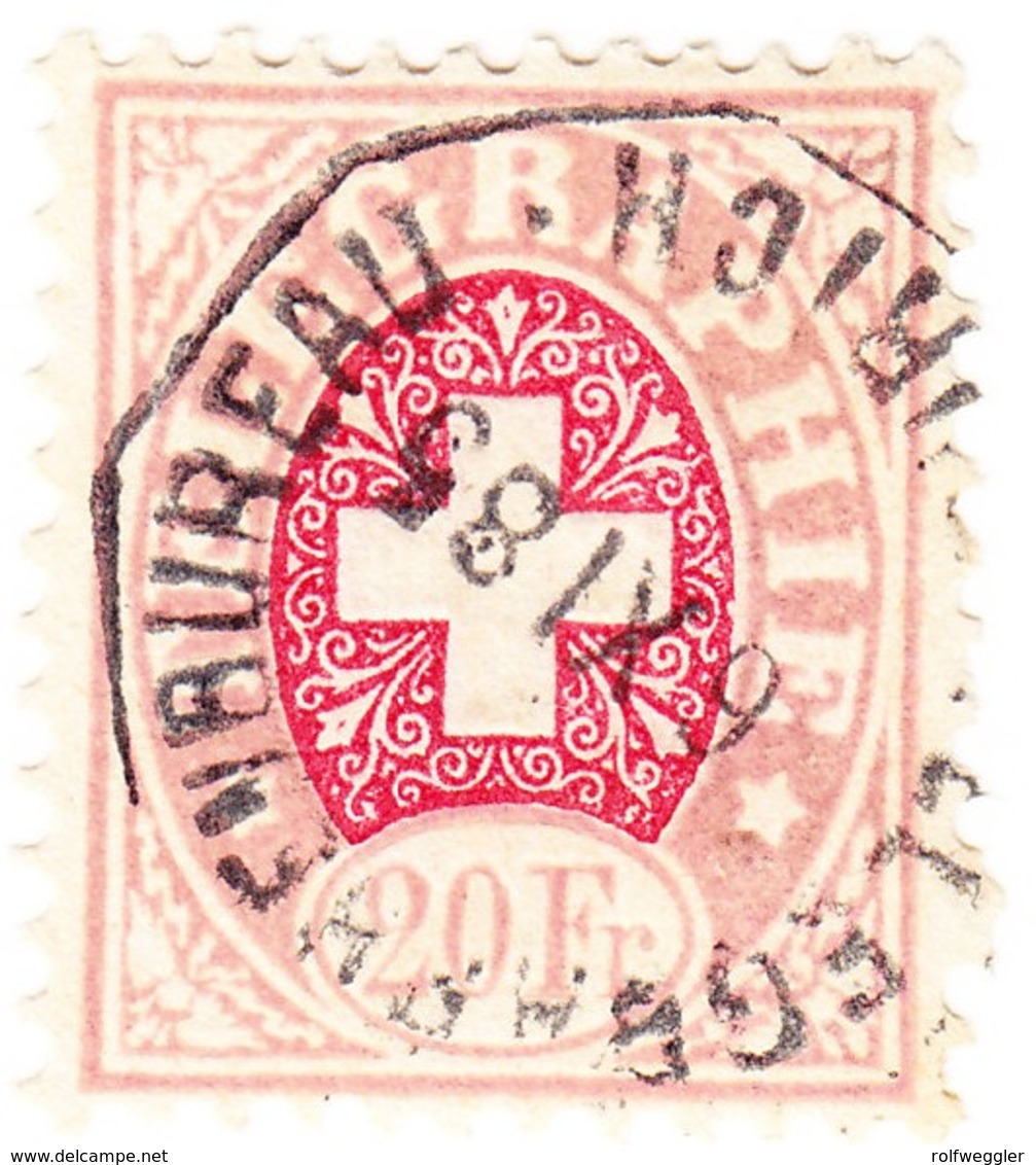 1868 20 Fr. Marke Mit Sauberen Stempel Weisses Papier. - Télégraphe