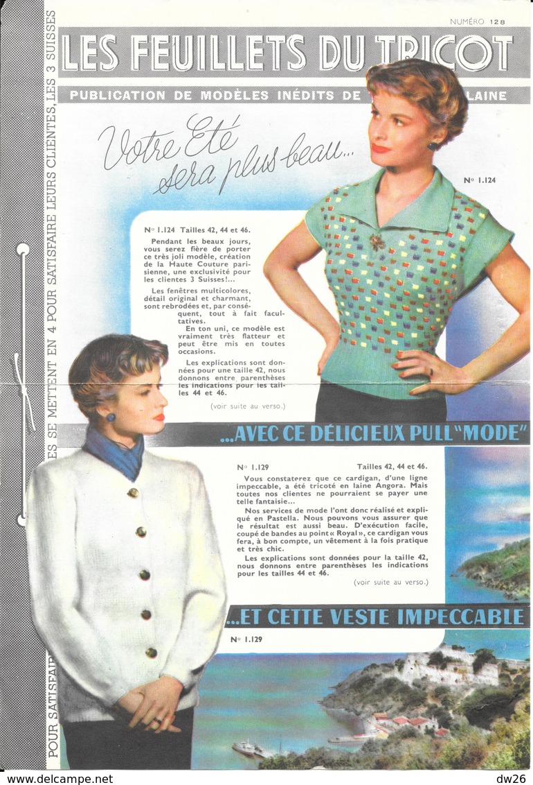 Mode - Les Feuillets Du Tricot, Numéro 128 (3 Suisses) Modèles De Laine (Pull-over Pour Dame, Cardigan) - Littérature