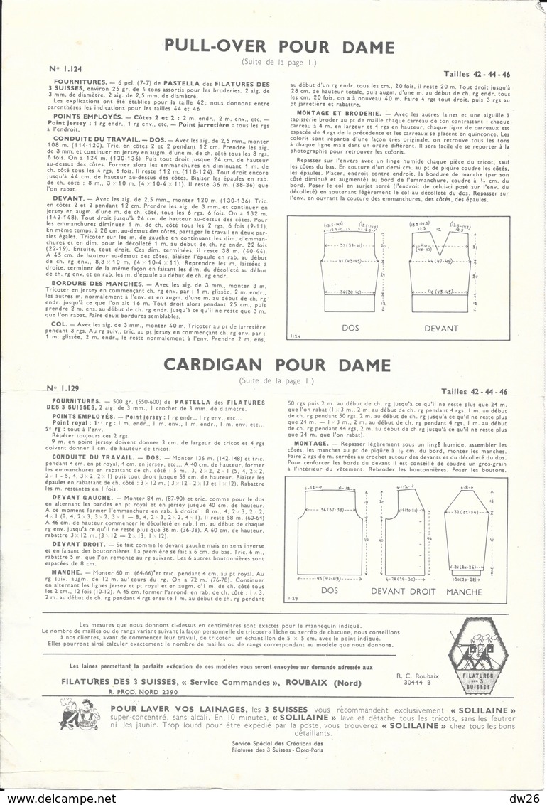 Mode - Les Feuillets Du Tricot, Numéro 128 (3 Suisses) Modèles De Laine (Pull-over Pour Dame, Cardigan) - Boeken