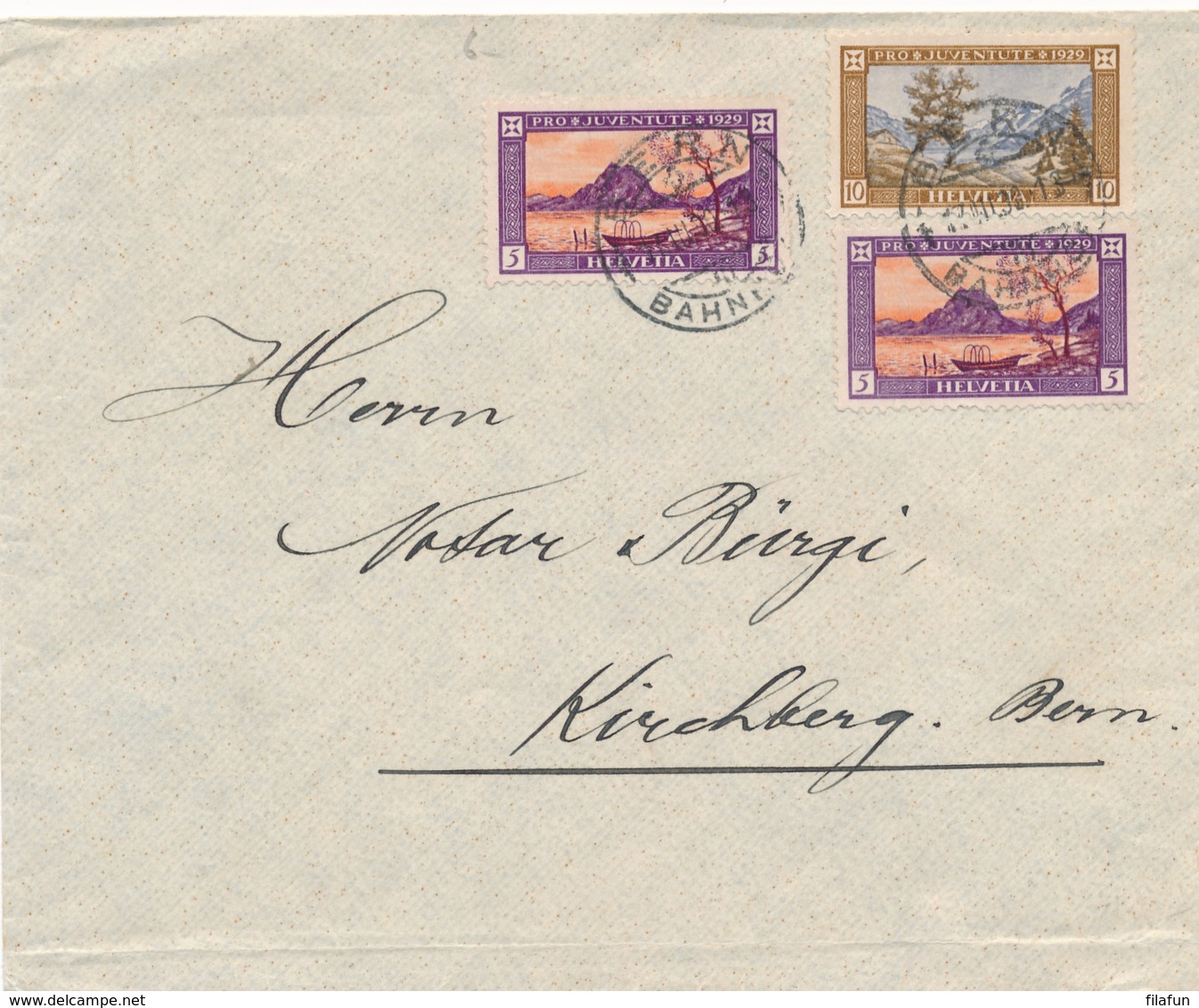 Schweiz - 1930 - 3x Pro Juventute On Cover From Bern To Kirchberg - Briefe U. Dokumente