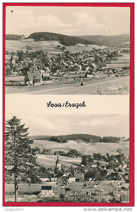 Foto-AK 'Sosa / Eibenstock' (Erzgebirge) ~ 1957 - Sosa