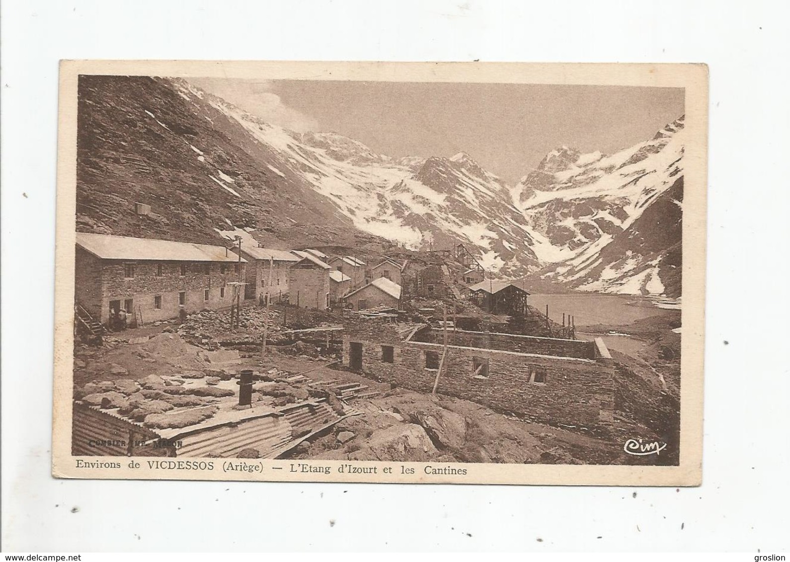 ENVIRONS DE VICDESSOS (ARIEGE) L'ETANG D'IZOURT ET LES CANTINES 1938 - Autres & Non Classés