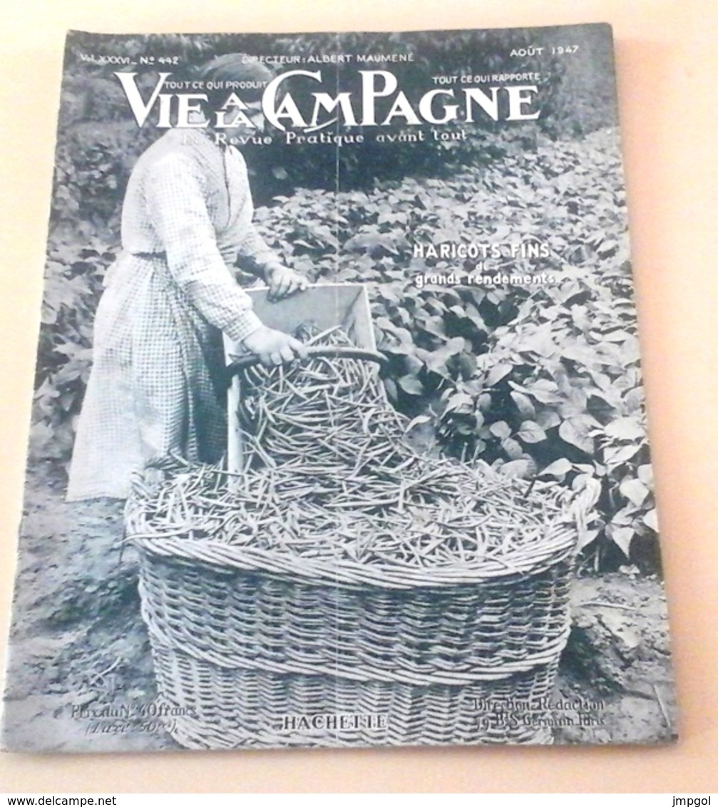 Vie A La Campagne N°442 Août 1947 Poule Longhorn,Casa Maria Angelica Cagnes, Interieur Alsacien - 1900 - 1949