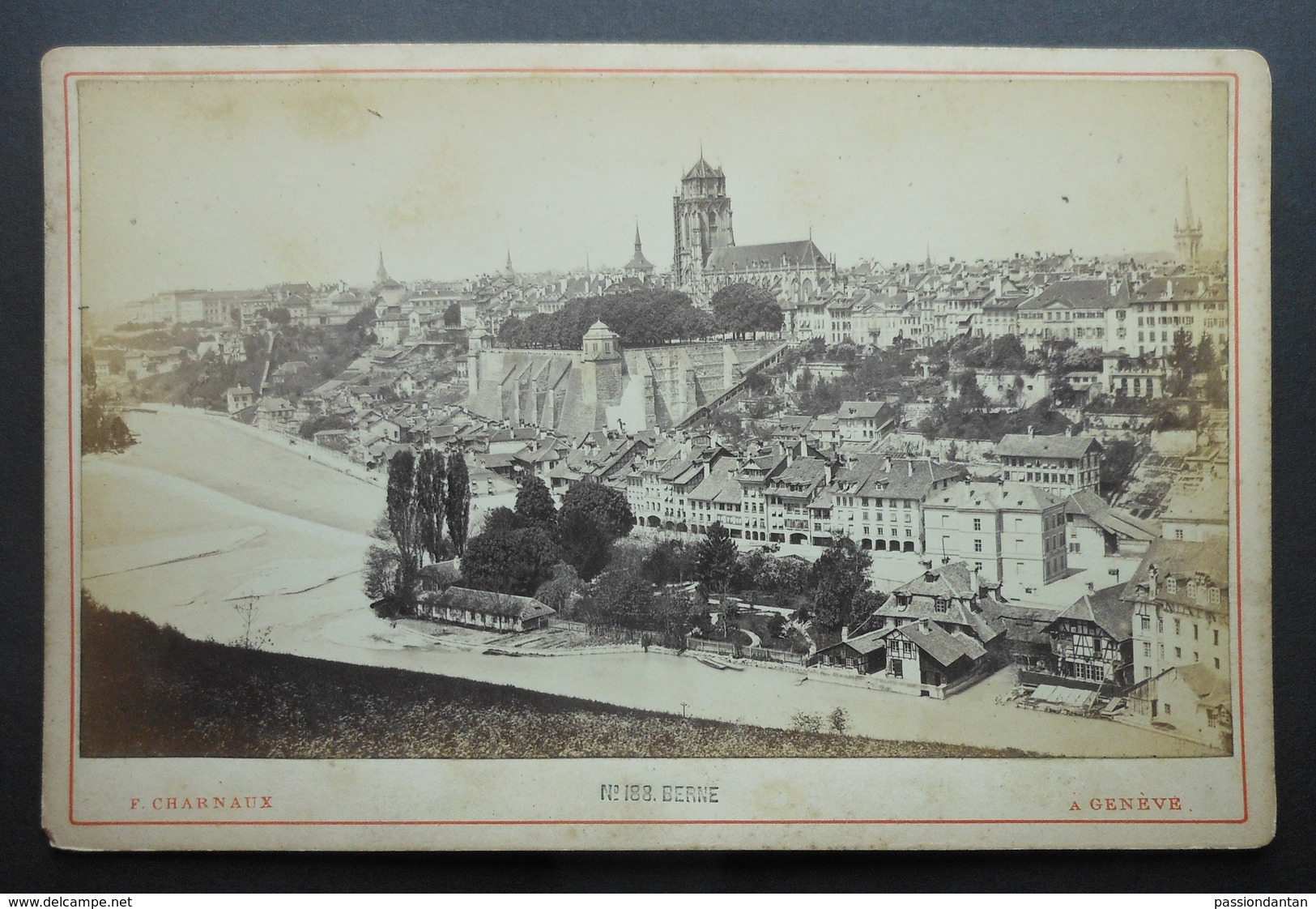 Photographie Ancienne Sur Carton - Cliché Charnaux à Genève - Suisse - Berne - Vue Générale - Lieux