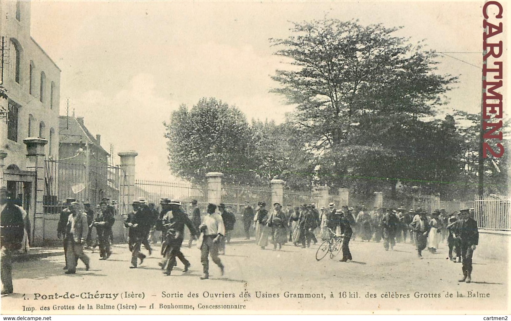 PONT-DE-CHERUY SORTIE DES OUVRIERS DES USINES GRAMMONT 38 ISERE - Pont-de-Chéruy