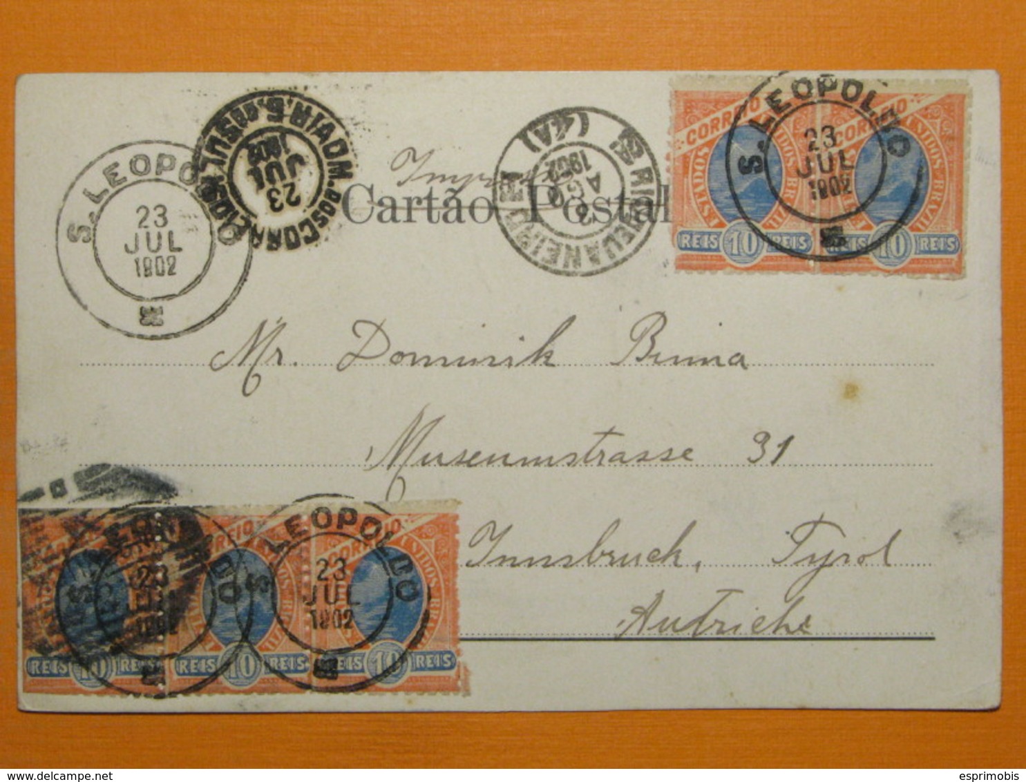 #64552, Brazil, Porto Alegre, Paisagem Maritima, Used 1902 - Porto Alegre