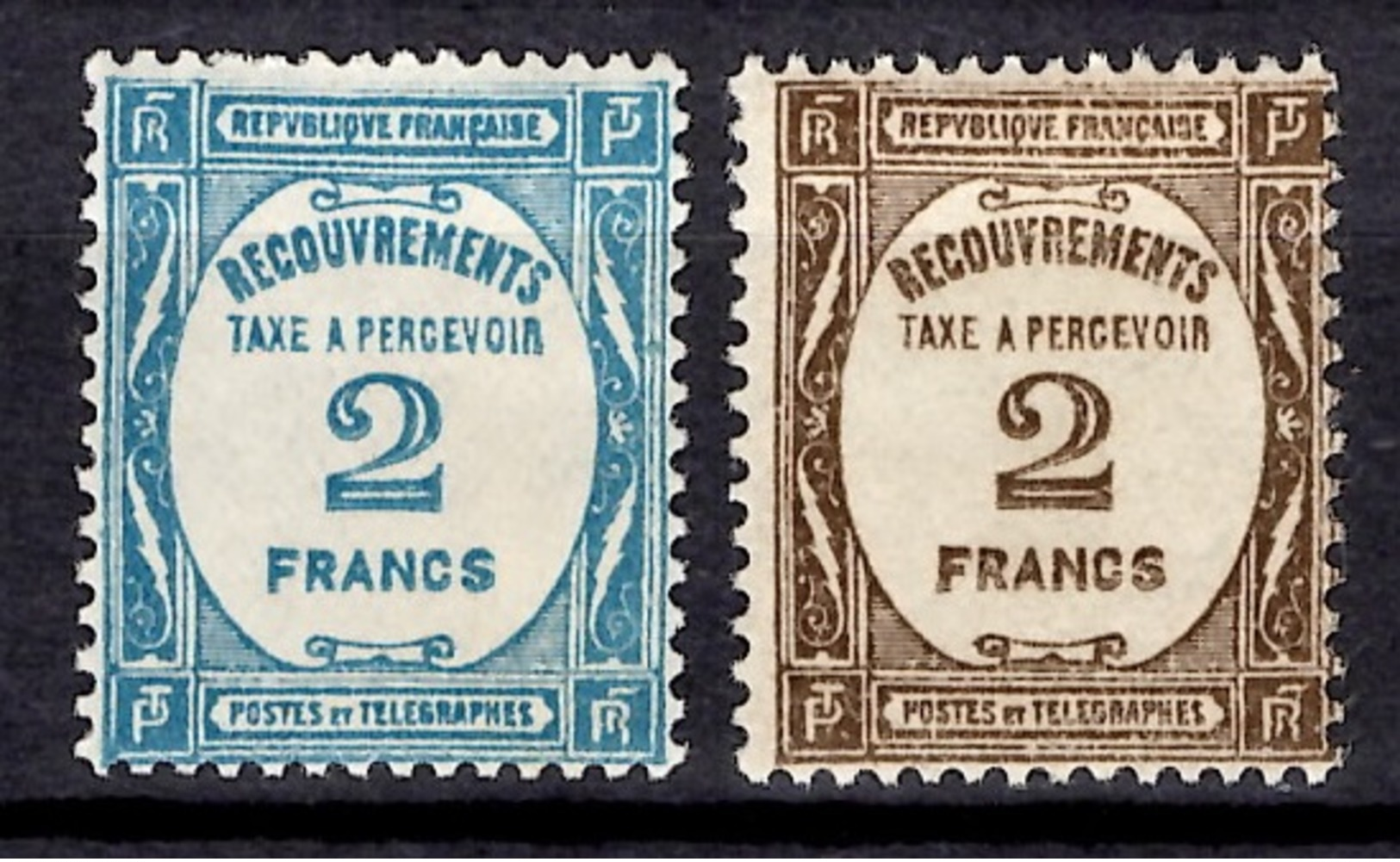 France Timbres Taxe YT N° 61/62 Neufs *. Gomme D'origine. TB. A Saisir! - 1859-1959 Neufs