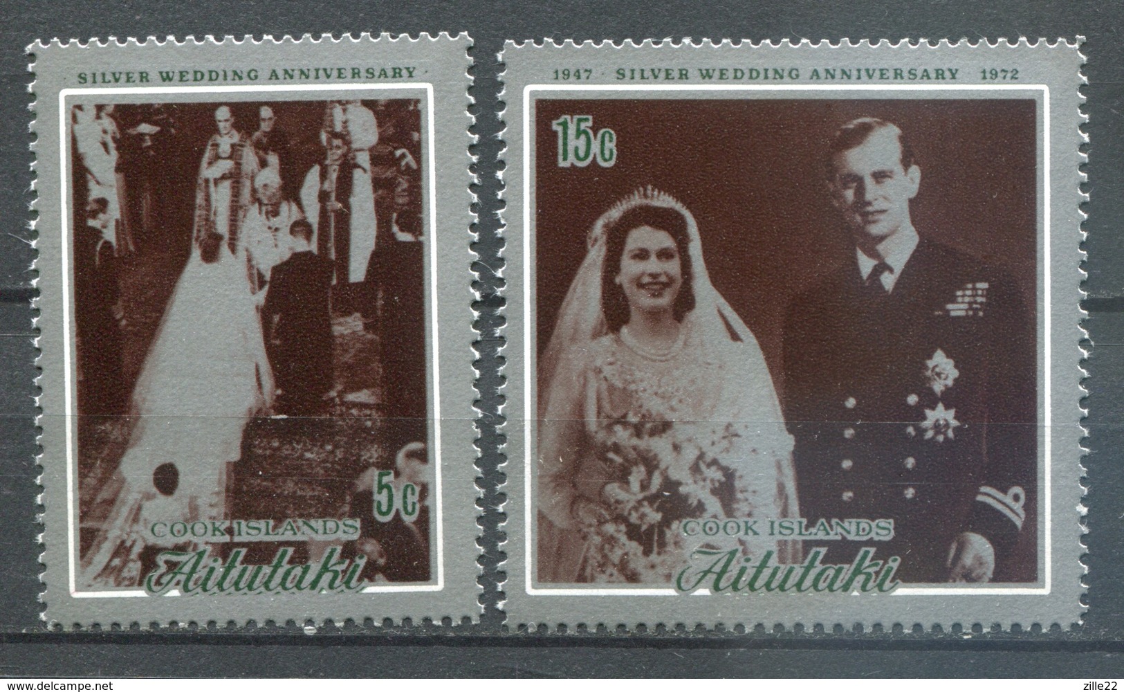 Aitutaki Mi# 44-5 Postfrisch MNH - QEII - Aitutaki