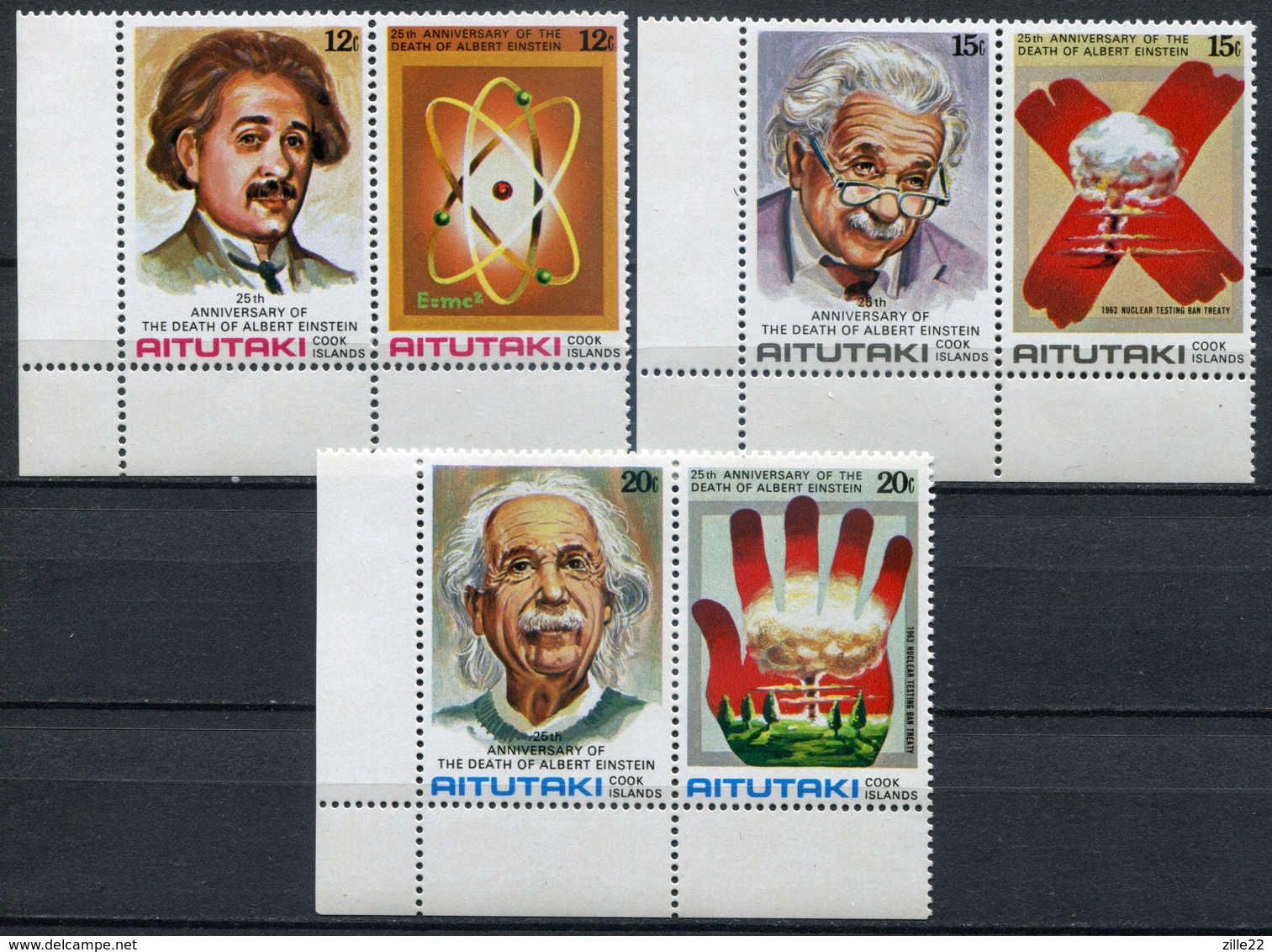 Aitutaki Mi# 334-9 A Postfrisch MNH - Albert Einstein - Aitutaki