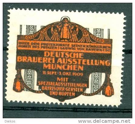 Werbemarke Cinderella Poster Stamp Deutsche Brauerei Ausstellung München 1909 #186 - Vignetten (Erinnophilie)