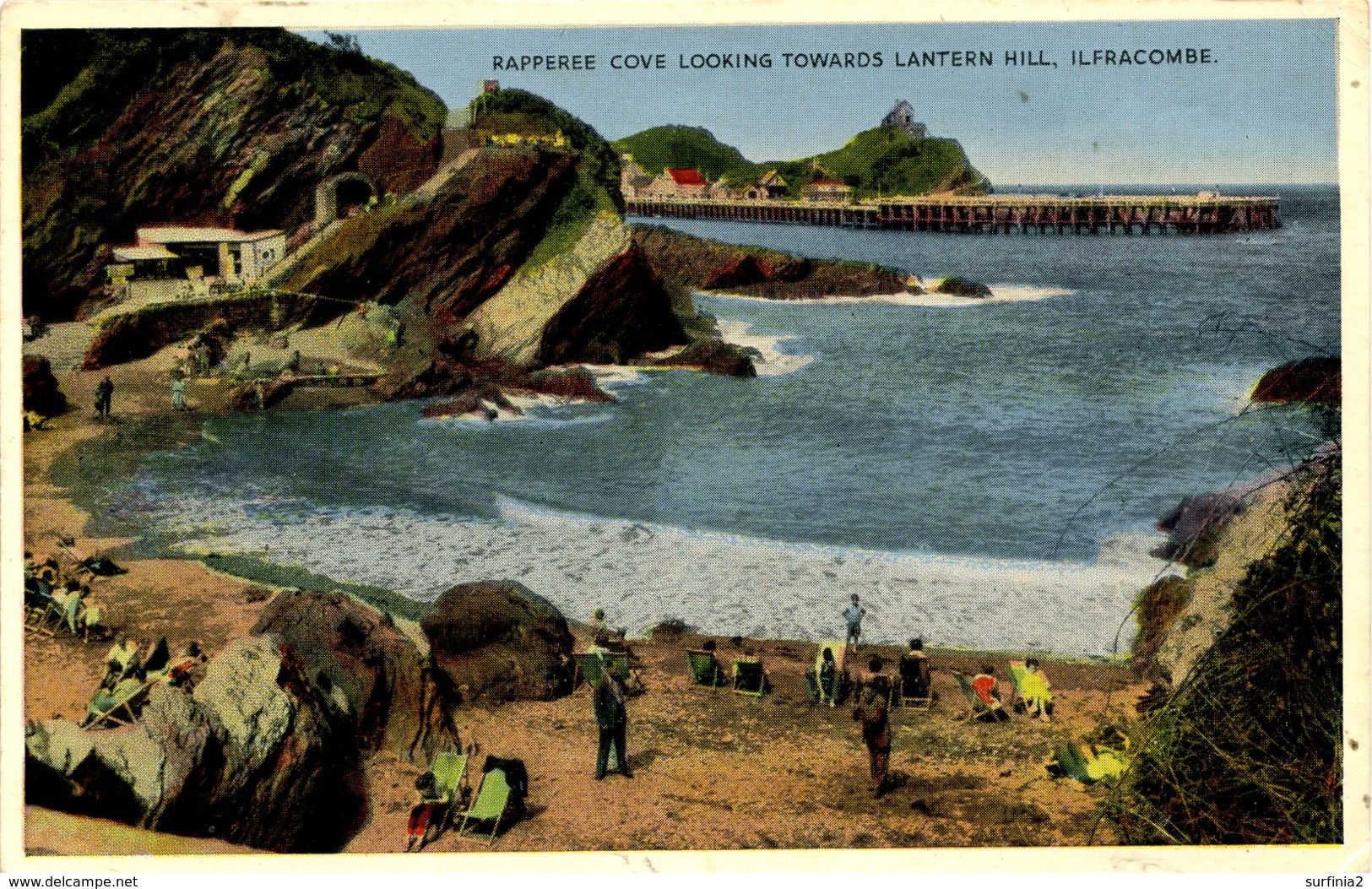 DEVON - ILFRACOMBE - RAPPAREE COVE LOOKING TOWARDS LANTERN HILL Dv915 - Ilfracombe