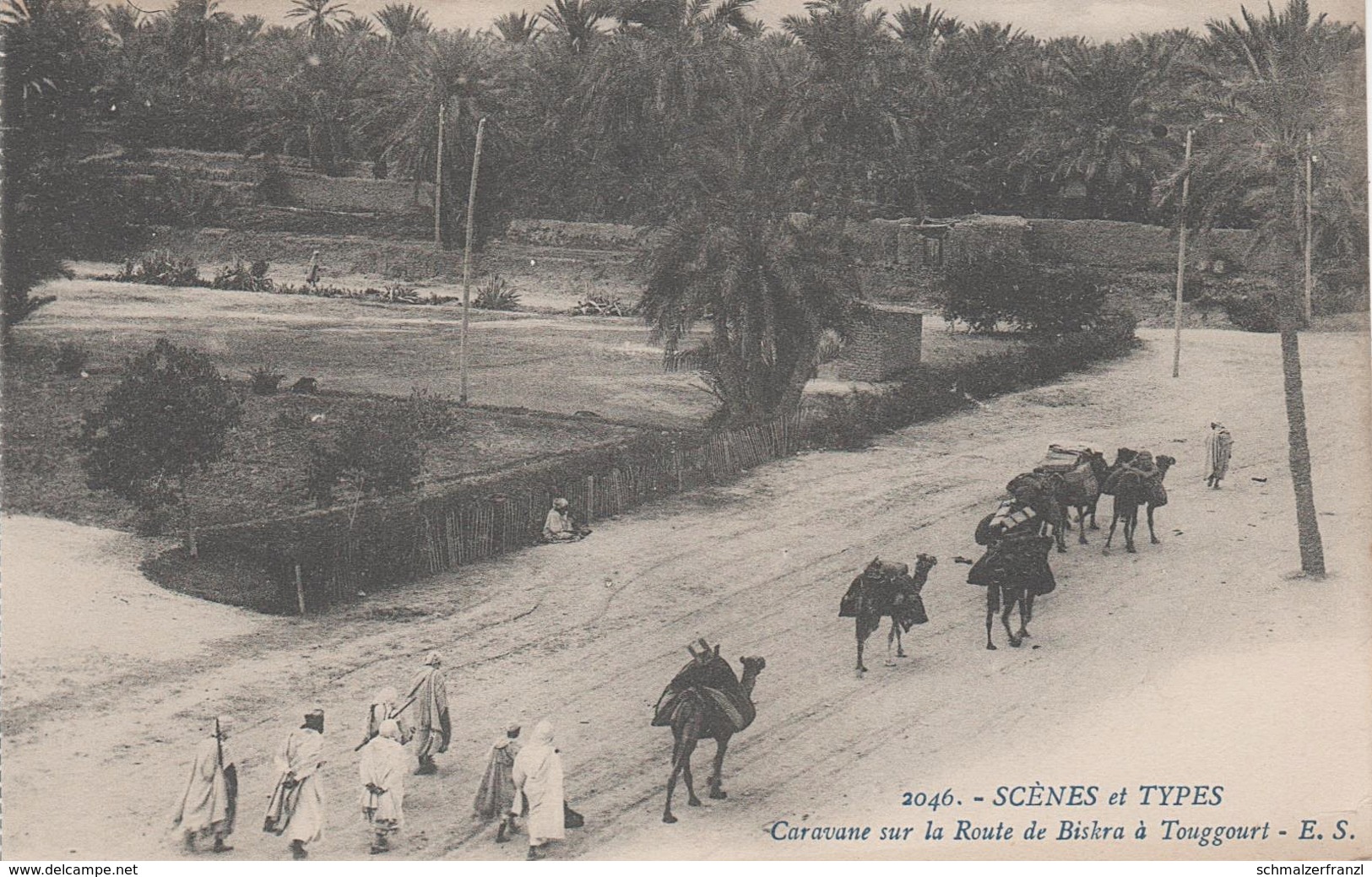 AK Scènes Types Caravane Biskra Touggourt Mauresque Bédouine Arab Arabien Afrique Africa Vintage Tunisie Algerie Maroc ? - Afrique