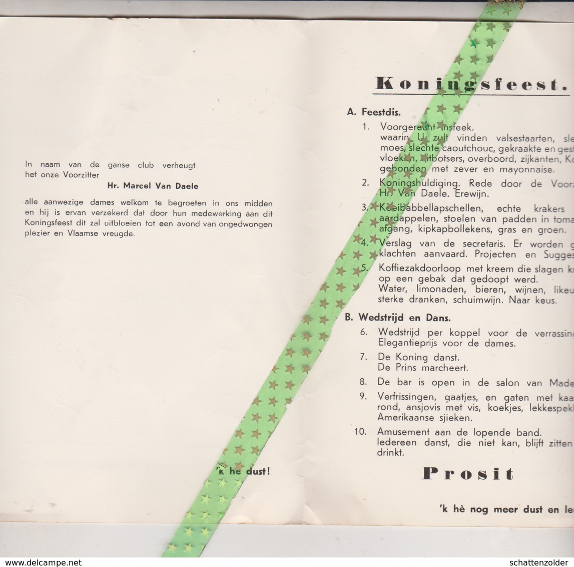 Tapbiljartclub Goed Getopt Bij Beroepsrenner Fred Hamerlinck, Wondelgem, Koningsfeest 1956. Goethals, Moeykens, Van Dael - Programma's