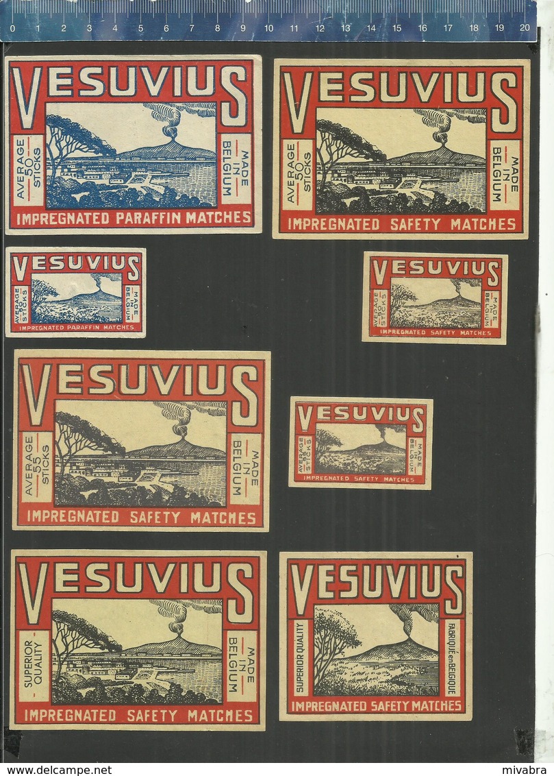 VESUVIUS - VESUVIO - VOLCANO - VULKAAN -  VOLCAN Old And Rare Belgian Matchbox Labels - Boites D'allumettes - Etiquettes