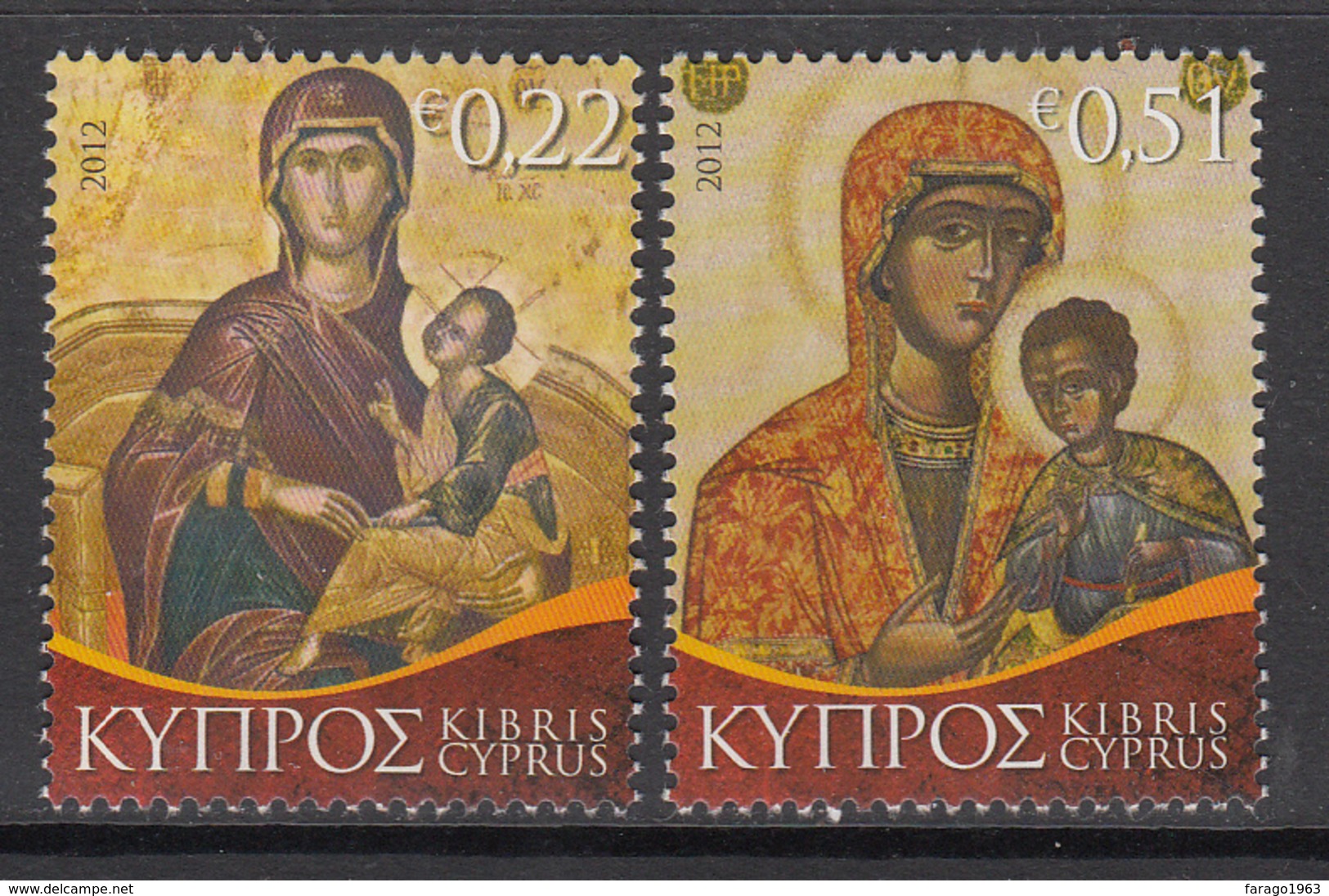 2012 Cyprus Christmas Navidad MNH @  BELOW FACE VALUE - Nuovi