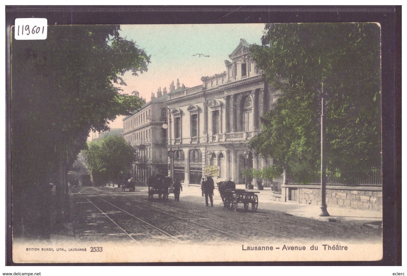 LAUSANNE - AVENUE DU THEATRE - ATTELAGE - TB - Lausanne