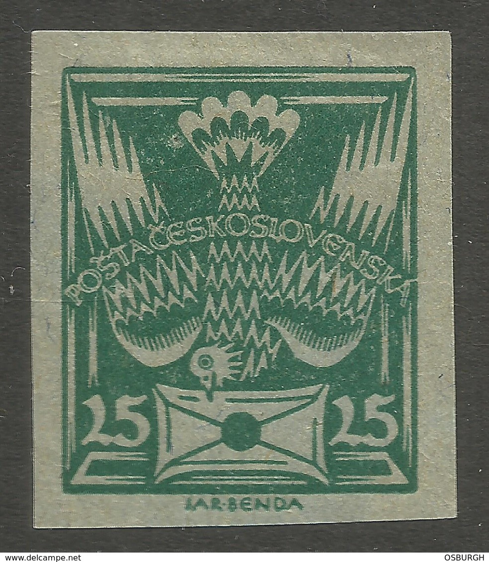 CZECHOSLOVAKIA. PIDGEON. IMPERF TRIAL PRINT. (B) - Plaatfouten En Curiosa