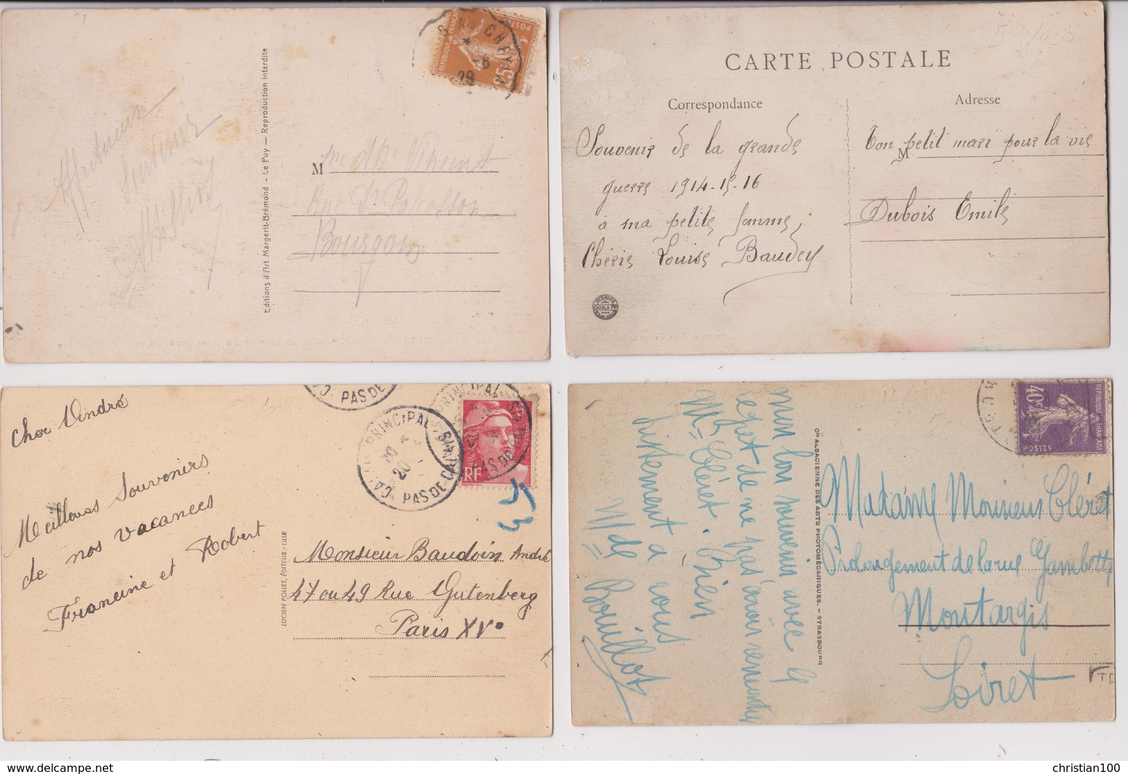 LOT DE 44 " PETITES " CPA DE FRANCE : 31 ONT CIRCULE - TOUTES SCANNEES RECTO VERSO -z 22 SCANS z-