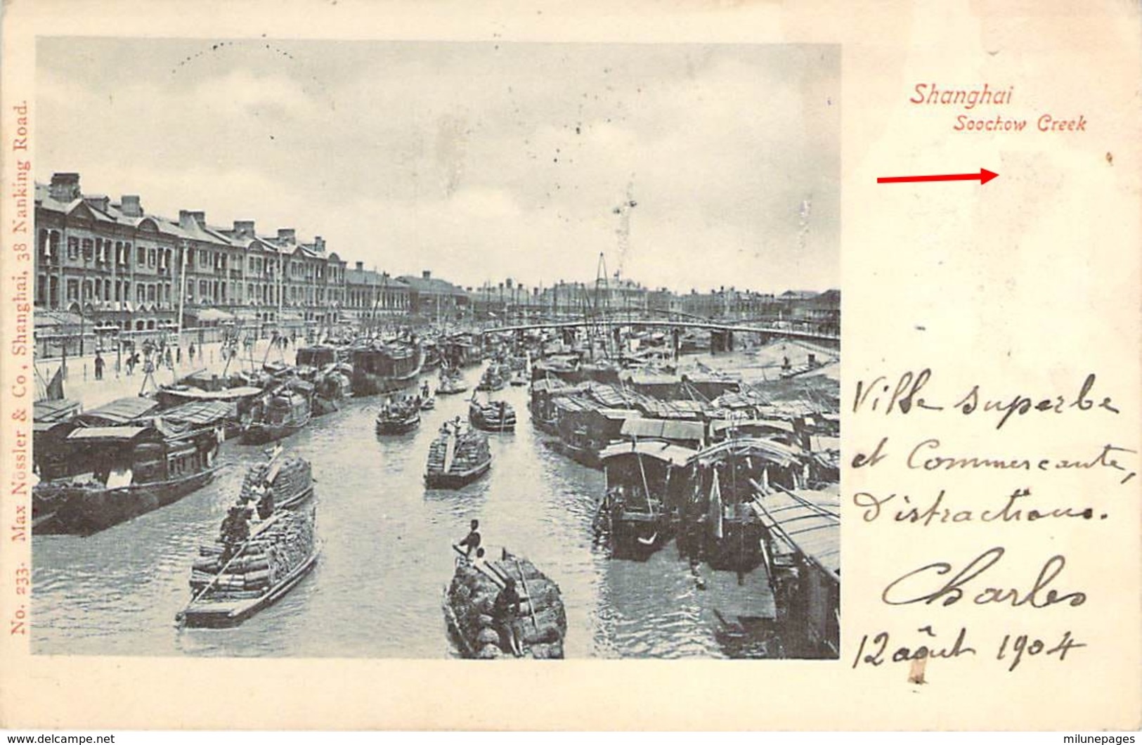 CHINA CHINE SHANGHAI  Soochow Suzhou Creek River En 1904 - China