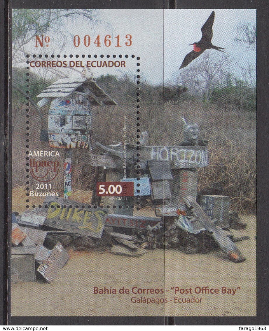 2011 Ecuador Galapagos Post Office Frigate Bird Complete Set Of 1 Souvenir Sheet MNH - Ecuador