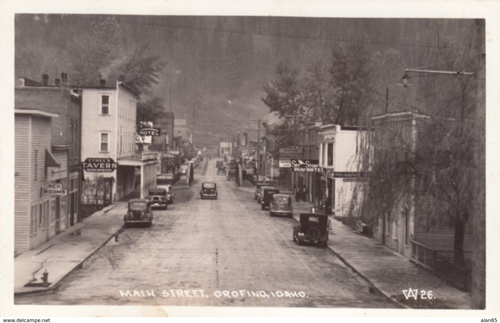 Orofino Idaho, Street Scene Business District, Autos, C1930s Vintage Real Photo Postcard - Altri & Non Classificati