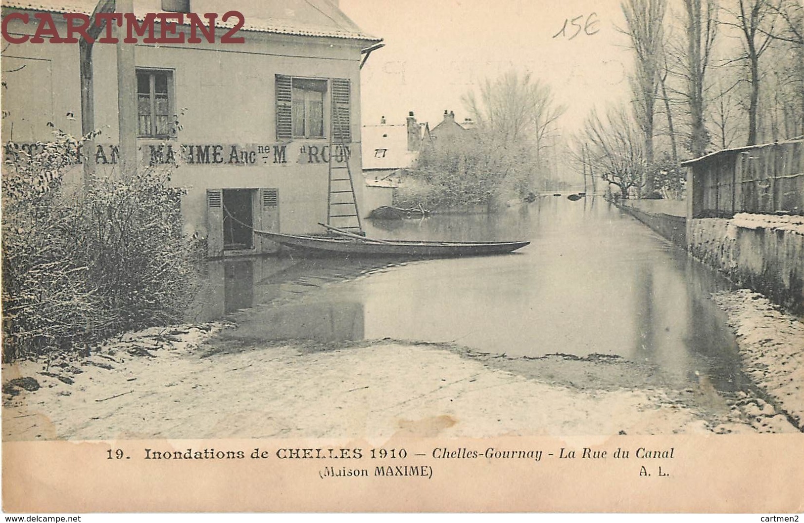 CHELLES GOURNAY LA RUE DU CANAL MAISON MAXIME INONDATIONS CRUE DE LA SEINE SEINE-ET-MARNE 77 - Chelles