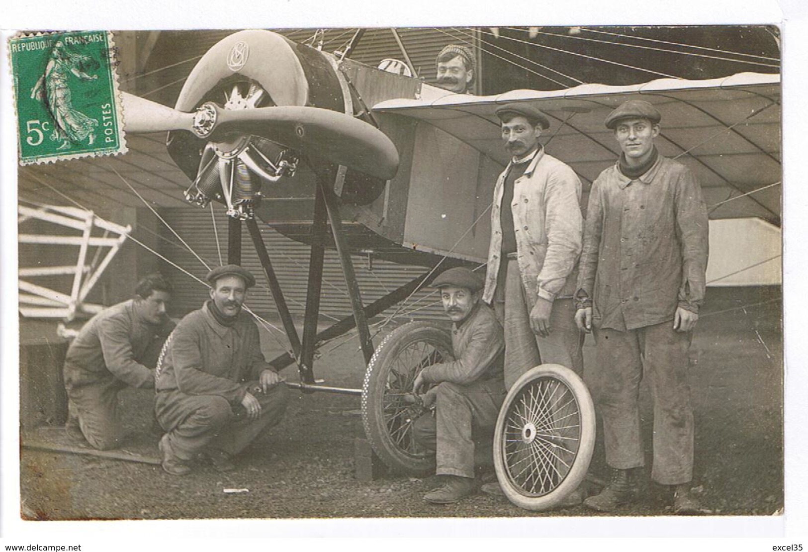 CARTE PHOTO - CPA PS V RR - AVIATEUR Eugène GILBERT (à Priori, Selon Autre CPA) Et Son équipe. - Aviateurs