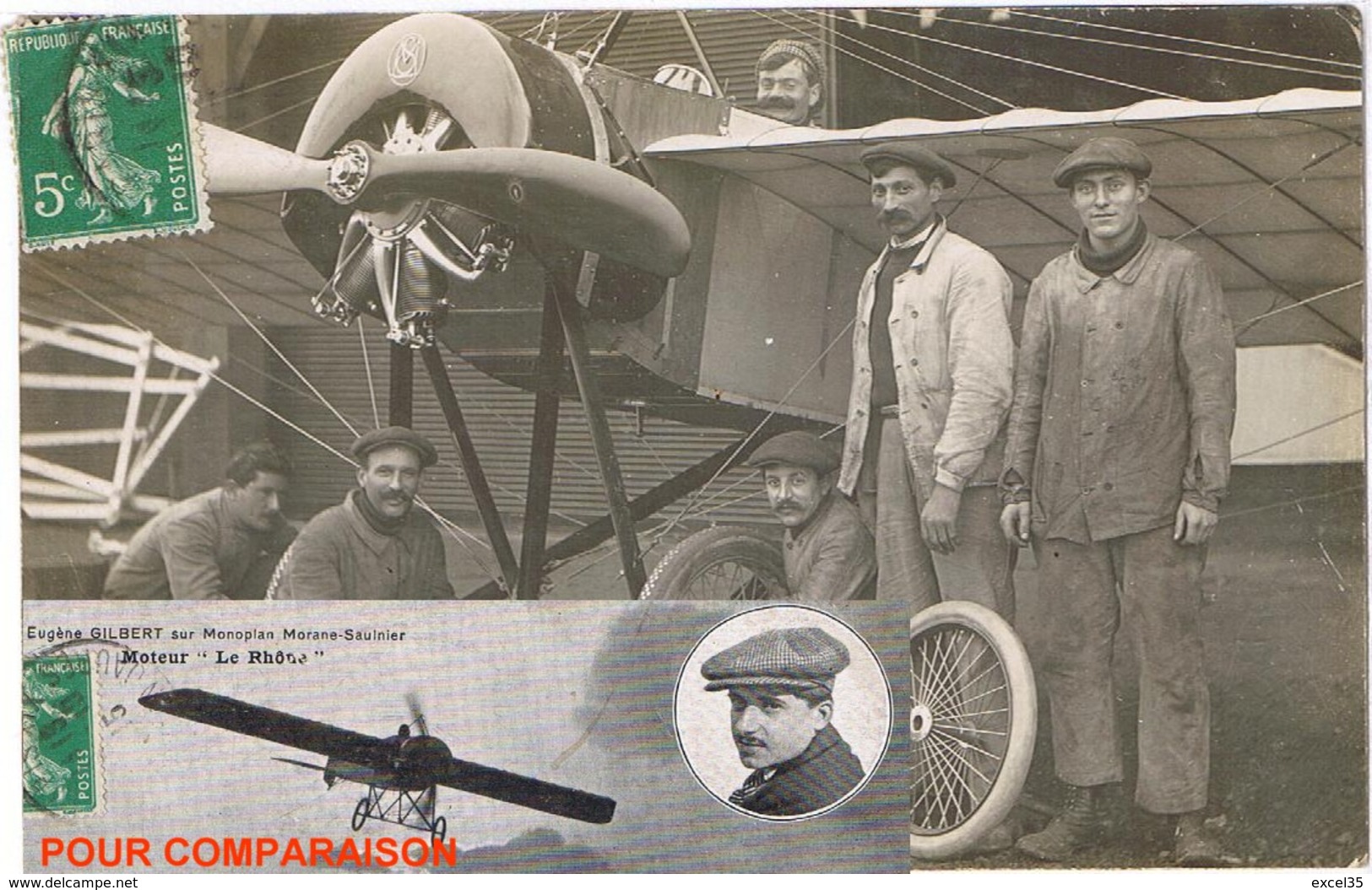 CARTE PHOTO - CPA PS V RR - AVIATEUR Eugène GILBERT (à Priori, Selon Autre CPA) Et Son équipe. - Aviateurs