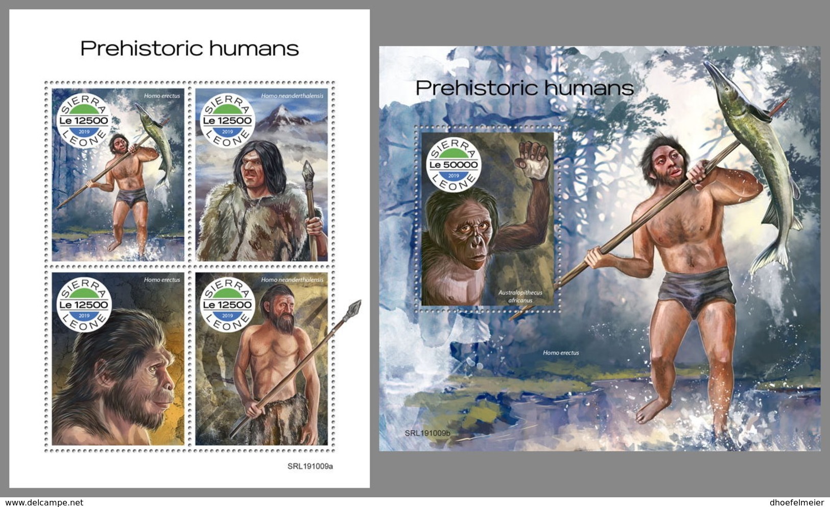 SIERRA LEONE 2019 MNH Prehistoric Humans Prähistorische Menschen Humains Prehistorique M/S+S/S - OFFICIAL ISSUE - DH1948 - Préhistoire