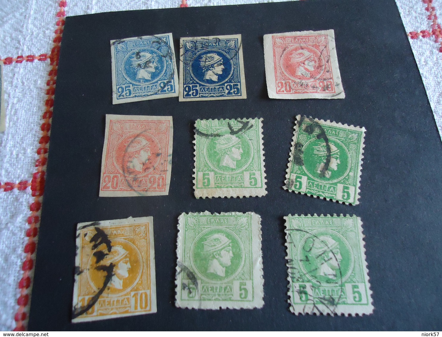 GREECE USED LOT SMALL HERMES HEADS DIFFERED - Usados