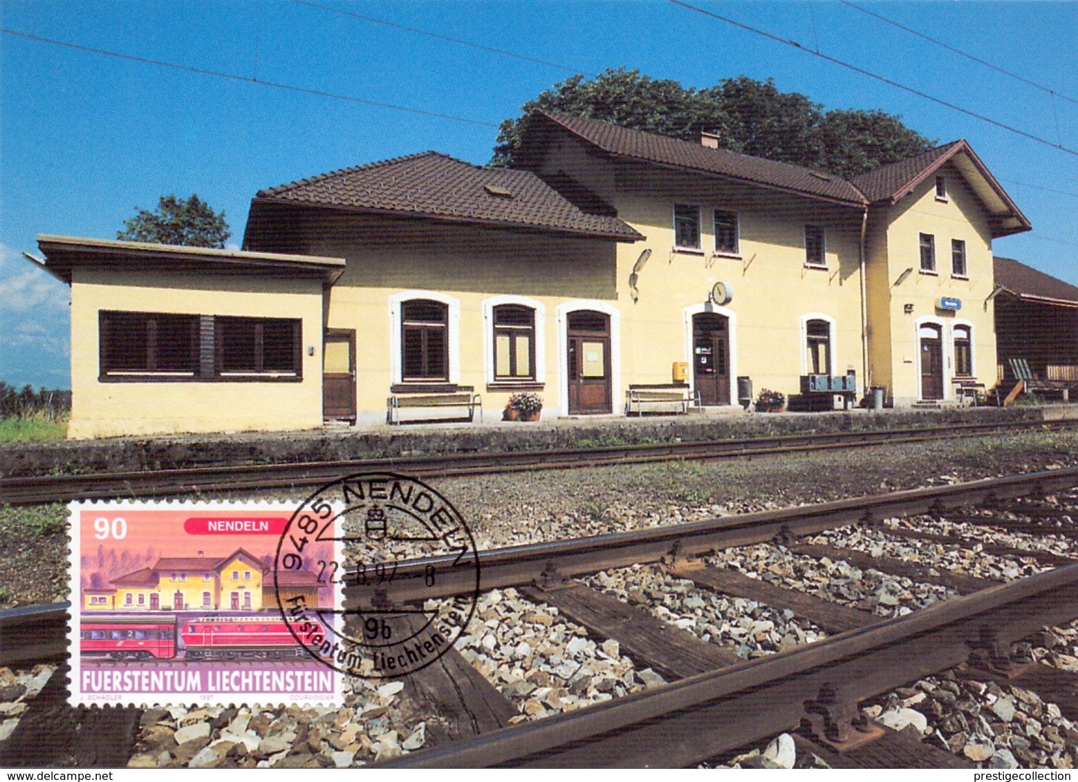 LIECHTENSTEIN NENDELN TRAIN STATION  MAXIMUM  POST CARD   (GENN2001183) - Treni