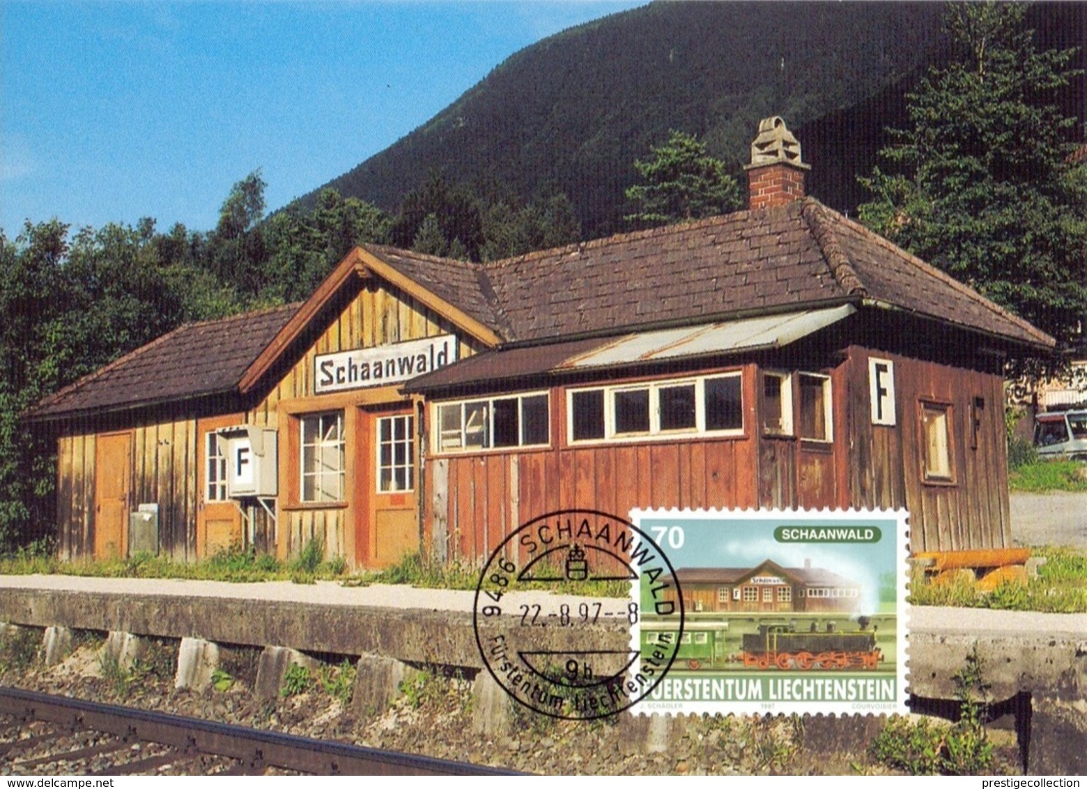 LIECHTENSTEIN SCHAANWALD TRAIN STATION  MAXIMUM  POST CARD   (GENN2001184) - Treni