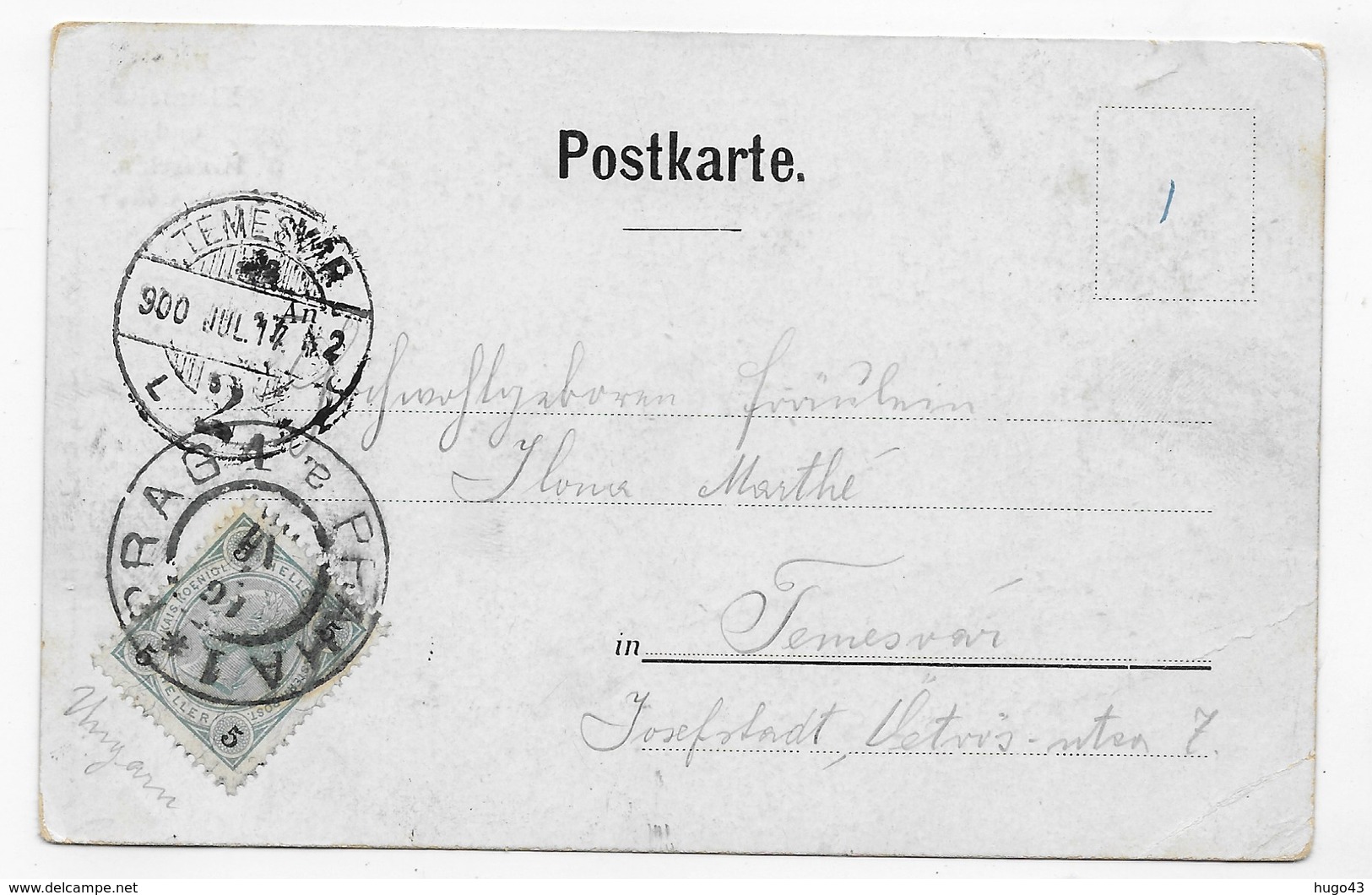 (RECTO / VERSO) PRAGUE - PRAG EN 1917 - KLEINSEITE UND HRADSCHIN - PLI ANGLE BAS A GAUCHE - CPA PRECURSEUR VOYAGEE - Czech Republic