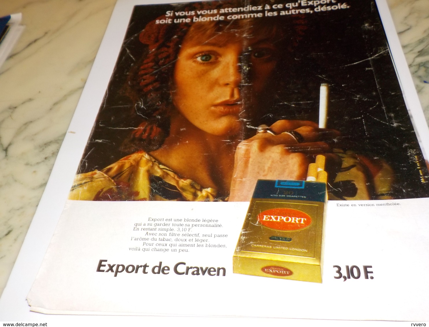 ANCIENNE PUBLICITE CIGARETTE BLONDE CRAVEN A 1972 - Autres & Non Classés