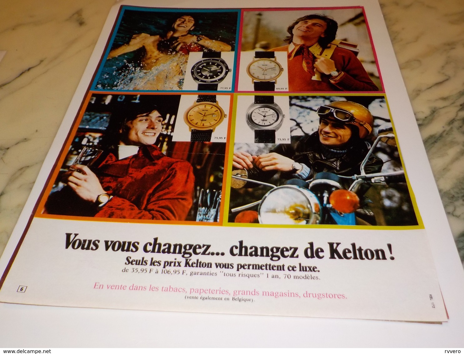 ANCIENNE PUBLICITE VOUS VOUS CHANGEZ  MONTRE KELTON  1972 - Autres & Non Classés