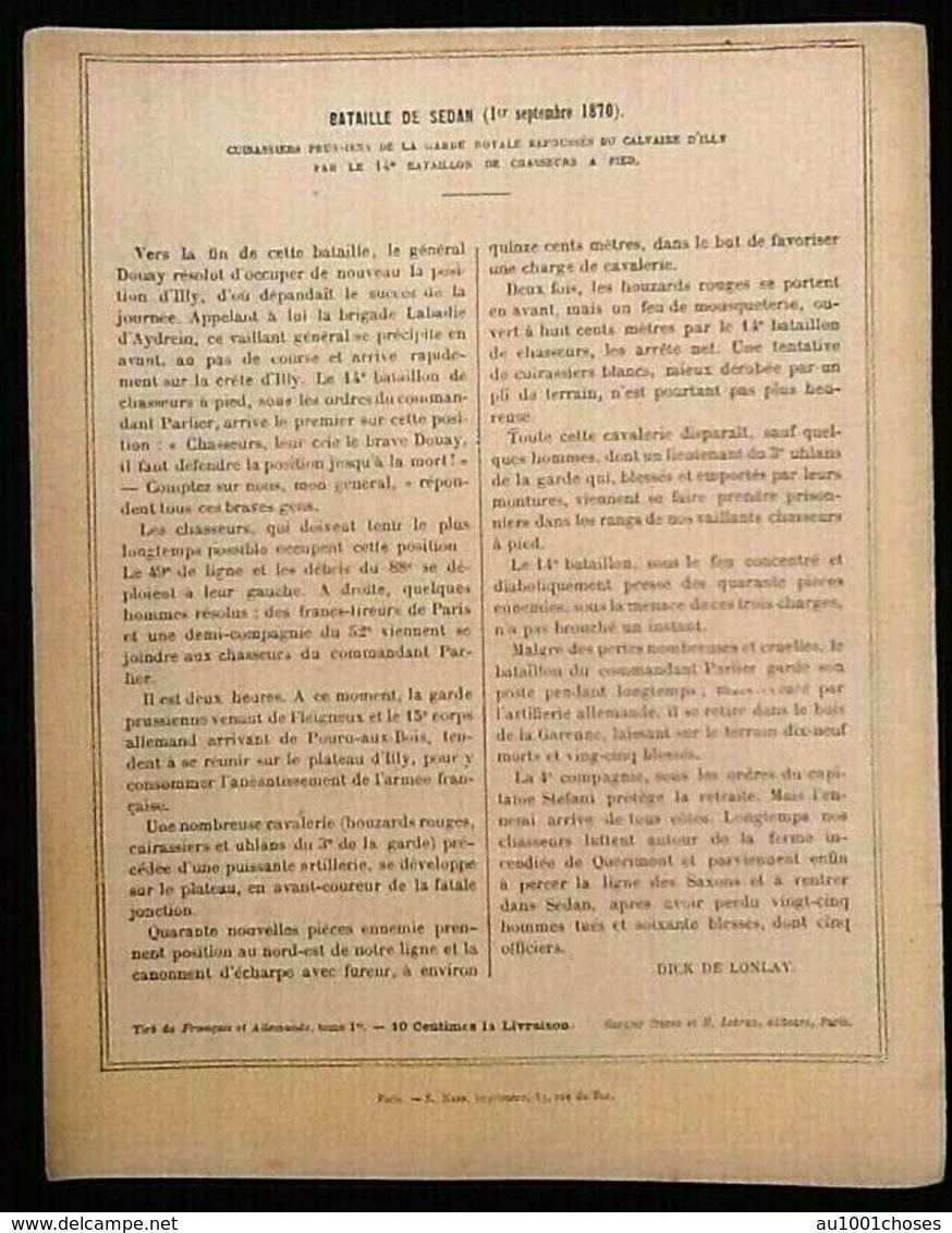 Ancien Protège-cahier Illustré Récits Patriotiques Sur La Guerre De 1870-71 Bataille De Sedan - Book Covers