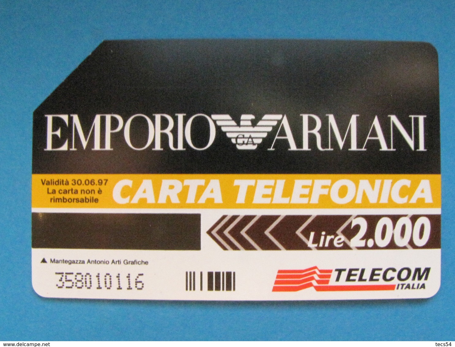 ITALIA TELECOM - 3346 C&C 258 GOLDEN - PRIVATE PUBBLICHE - EMPORIO ARMANI UOMO - USATA - Private-Omaggi