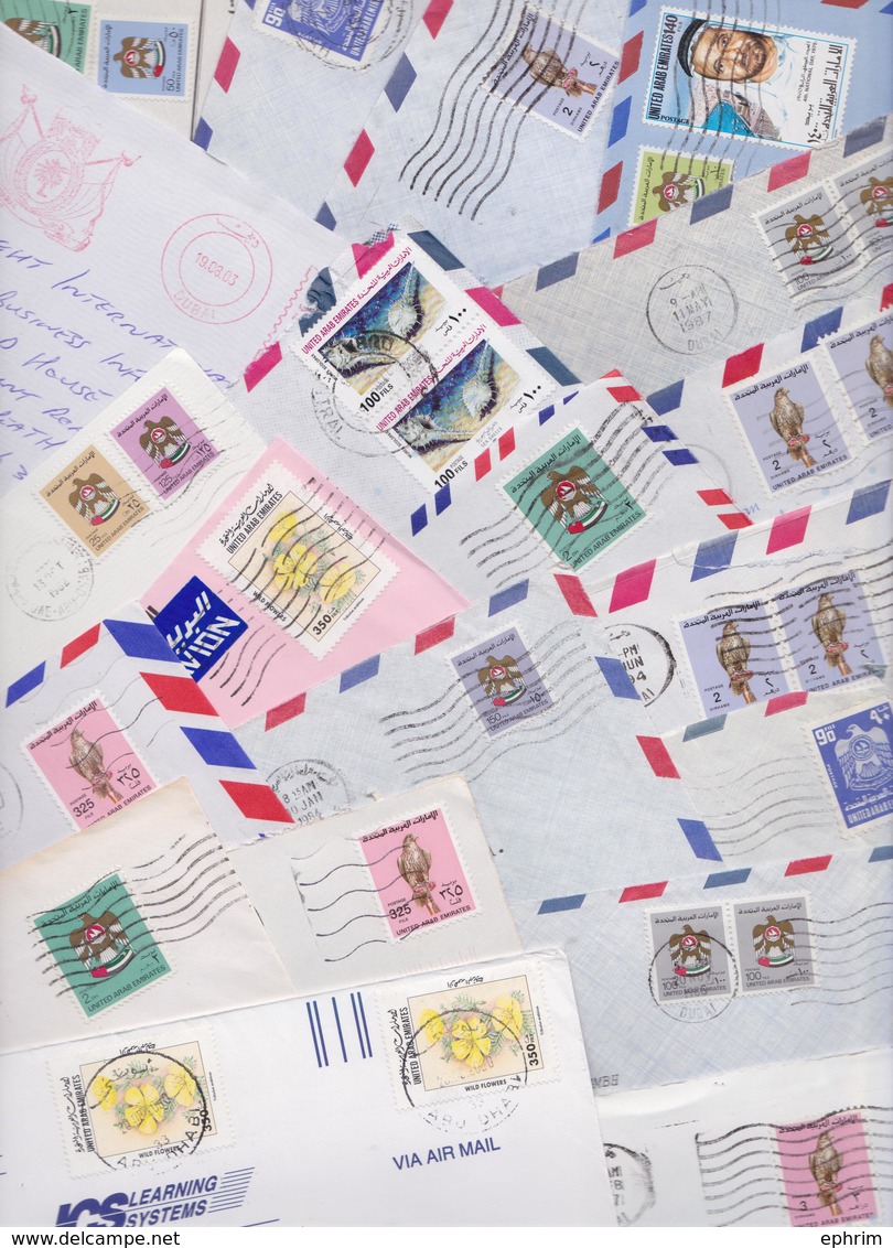 EMIRATS ARABES UNIS UNITED ARAB EMIRATES UAE DUBAÏ ABU DHABI Beau Lot De 135 Enveloppes Timbrées Stamps Air Mail Covers - Autres & Non Classés