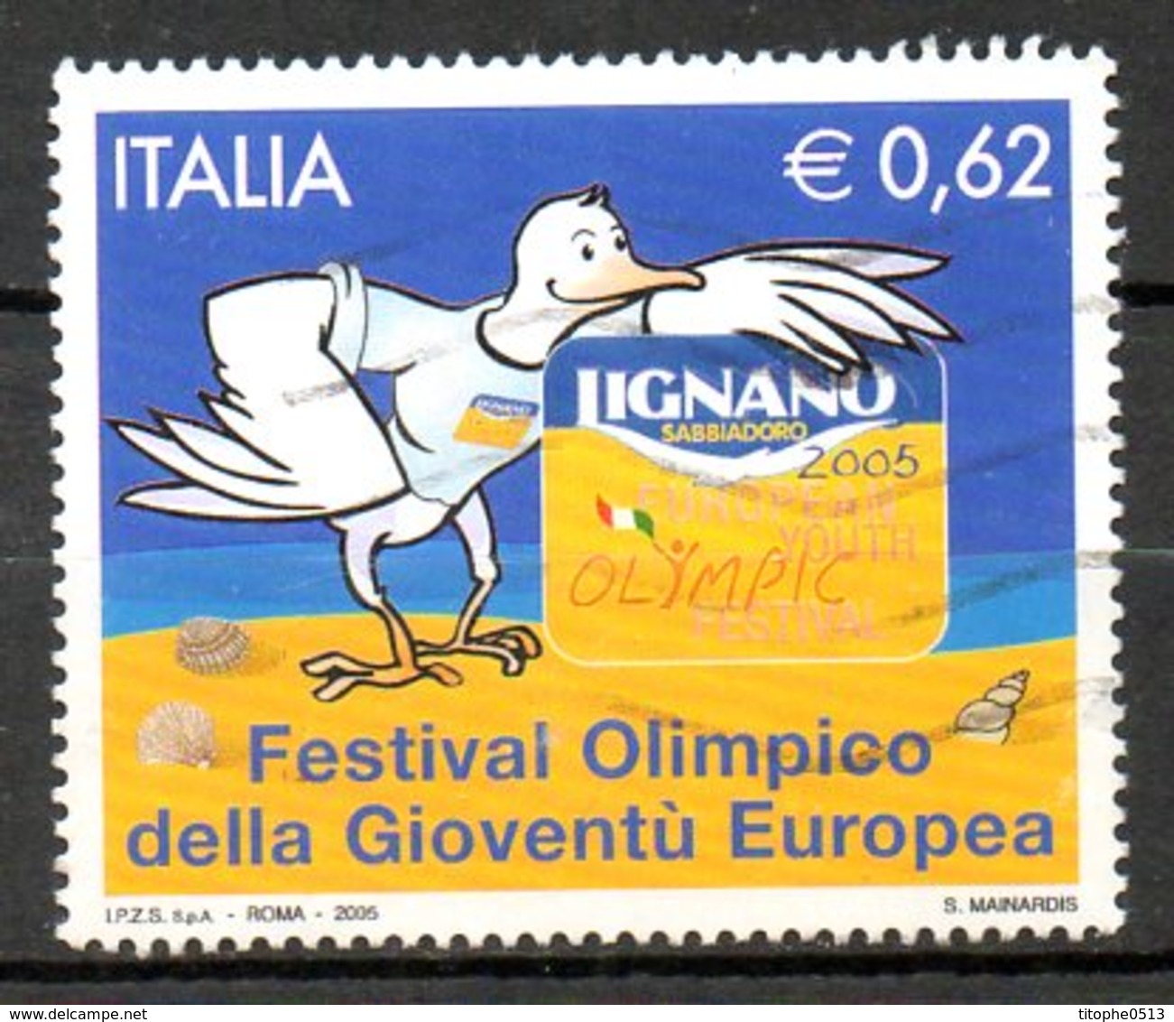 ITALIE. Timbre Oblitéré De 2005. Festival Olympique De La Jeunesse Européenne. - 2001-10: Usati