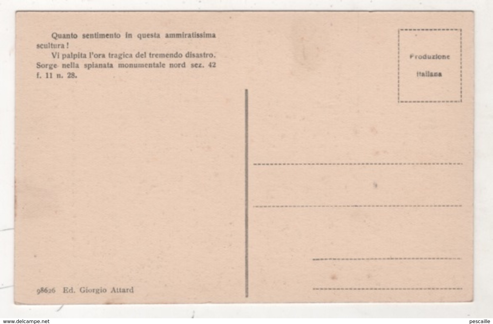 SICILIA - CP MESSINA - GRAN CAMPOSANTO - ALTORILIEVO PAPANDREA ( OPERA DI GIUS. SUTERA ) - ED. GIORGIO ATTARD N° 98626 - Messina