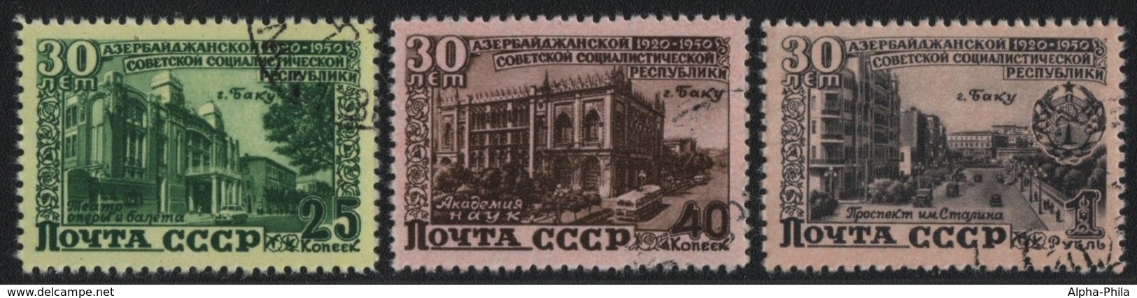 Russia / Sowjetunion 1950 - Mi-Nr. 1477-1479 Gest / Used - Aserbaidschan - Usati