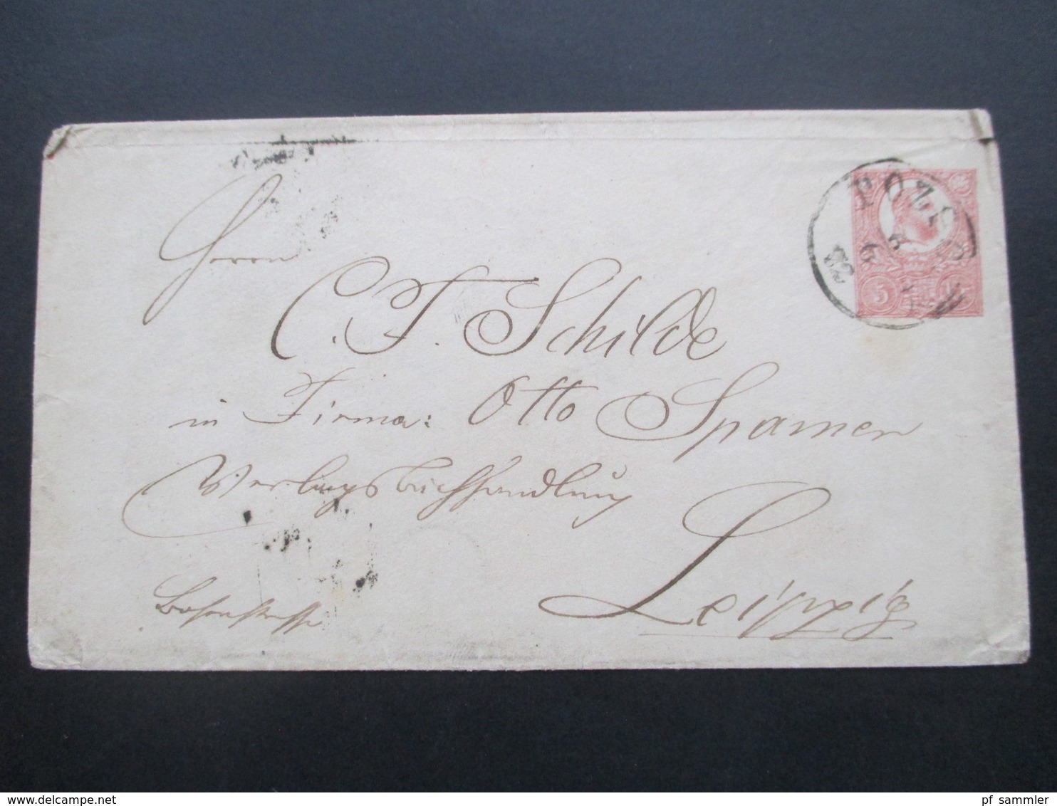 Ungarn 1872 Ganzsachen Umschlag U2 Nach Leipzig Gesendet Stempel Pozsony - Briefe U. Dokumente