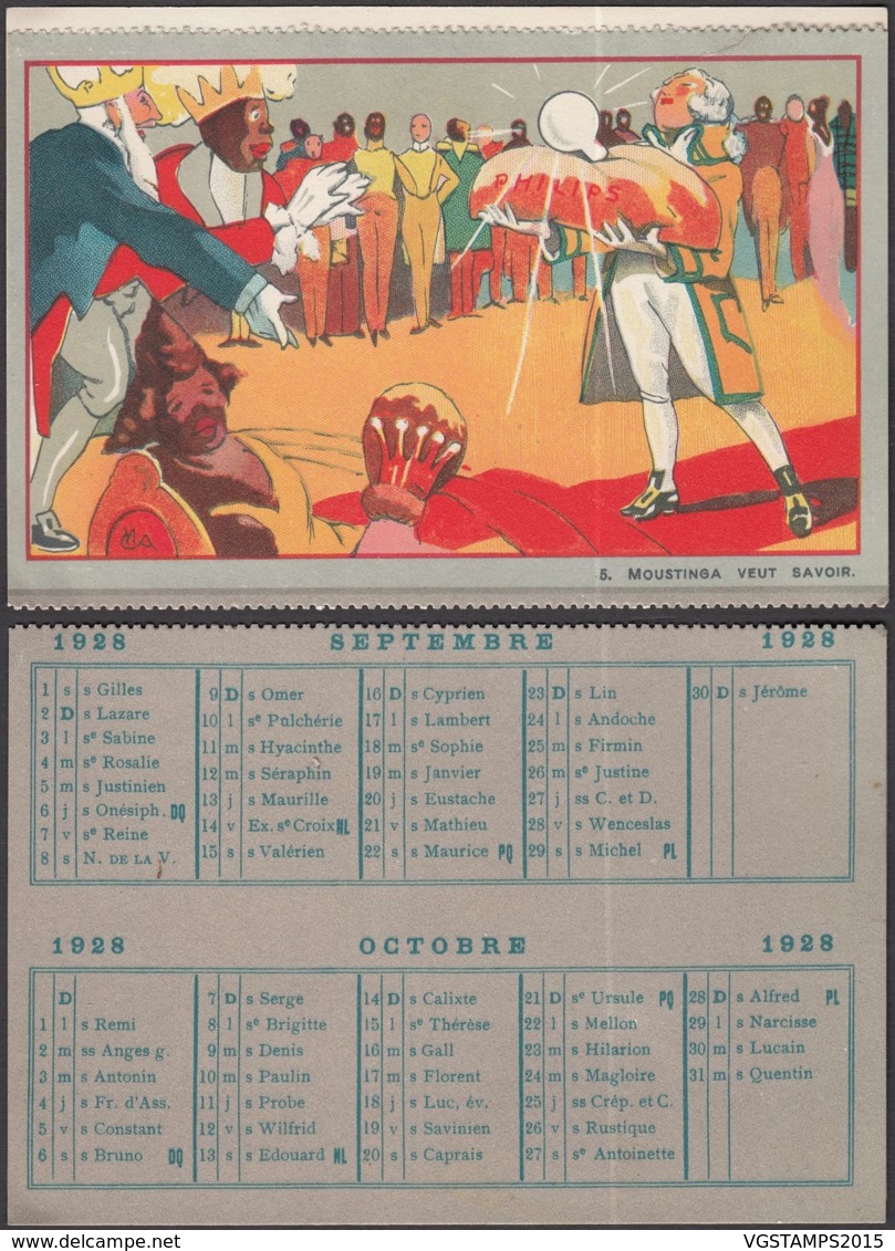 Belgique - Calendrier De L'année 1928 Publicitaire "Philips" Au Format CP. (RD271)DC5785 - Autres & Non Classés