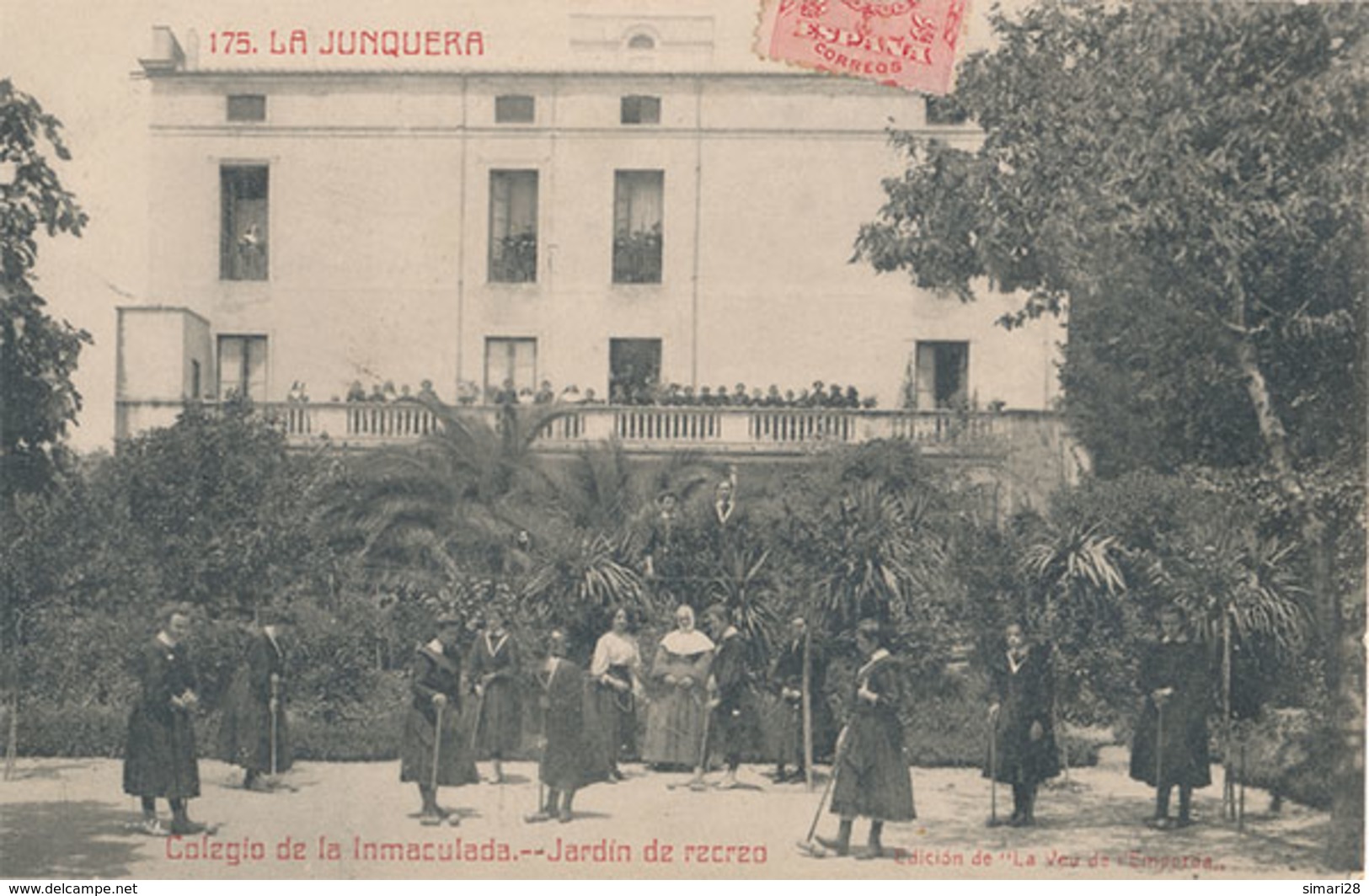 LA JUNQUERA - N° 175 - COLEGIO DE LA INMACULADA - JARDIN DE RECREO - Gerona