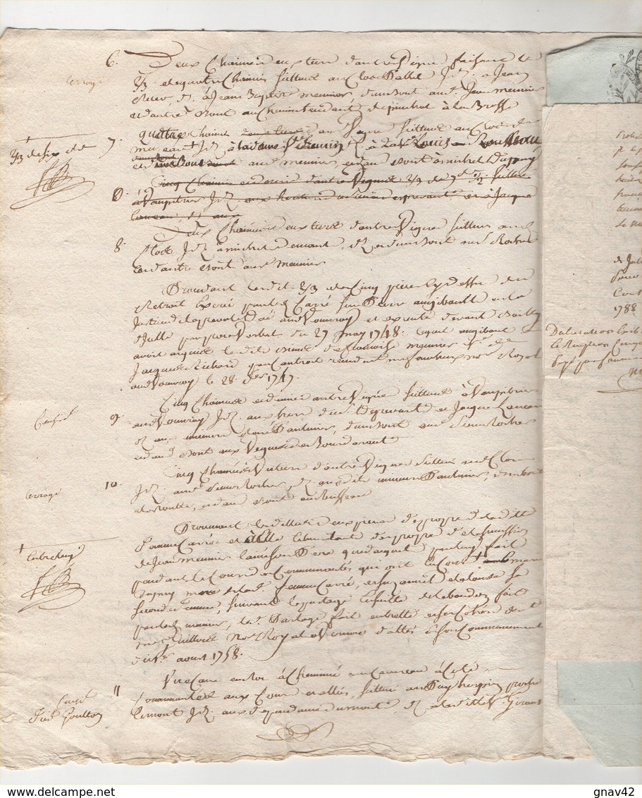 Touraine Comprenant 4 Papiers Vouvray 1775 - Manuscripts