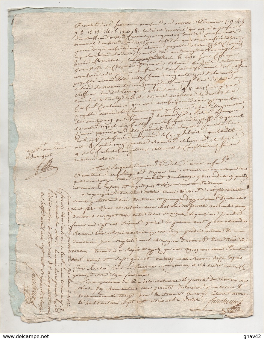 Touraine Comprenant 4 Papiers Vouvray 1775 - Manuscripts