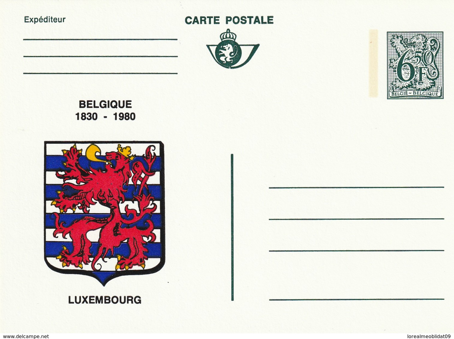 Carte Postale - 6F- Belgique 1830-1980 - Luxembourg - Postcards 1951-..